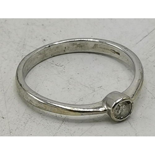 785A - PRESENTED AS A 9ct WHITE GOLD RING With DIAMOND SOLITAIRE (Fully Hallmarked.Diamond Tests +Ve) (Size... 