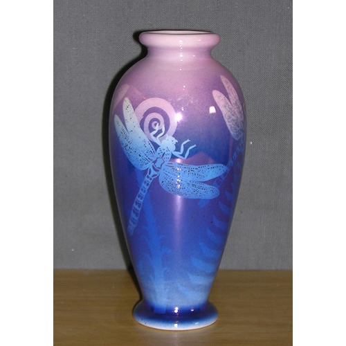 791 - MOORLAND POTTERY (Chelsea Works-Burslem,Stoke On Trent) Large LUSTRE WARE VASE (With Dragonfly Decor... 