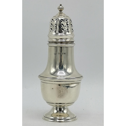 800A - PRESENTED AS A SILVER 16cm SUGAR CASTER (Hallmarked For Birmingham 1957,Lid Hallmarked Similarly) (W... 