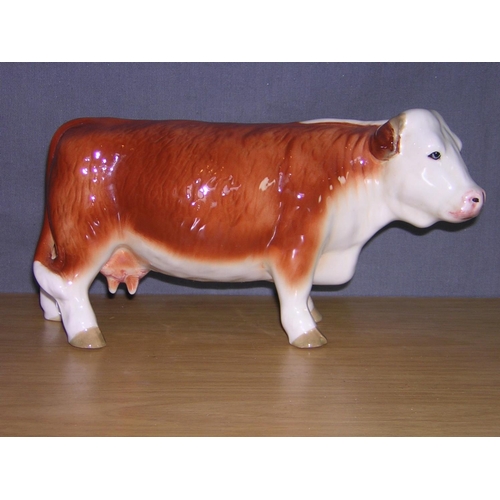 802 - POTTERY Large MODEL OF A BUTCHERS SHOP COW