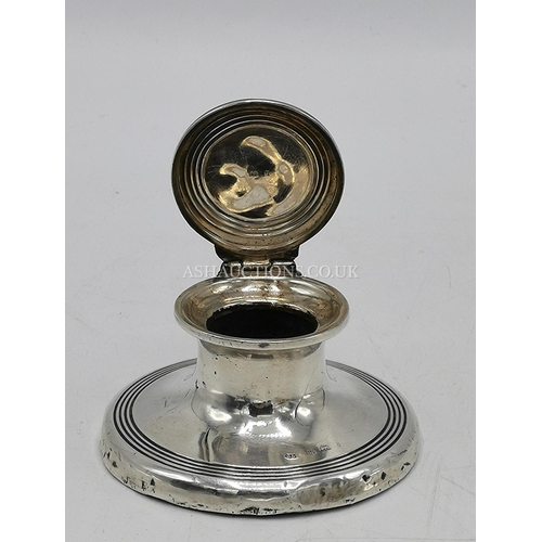 1010 - INKWELL (Hallmarked For 1910) Possibly By Clark & Smith (No Glass Well And Some Age Related Dings) (... 