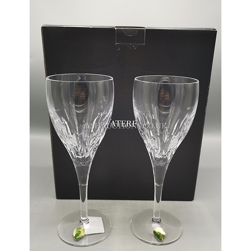 1062 - WATERFORD CRYSTAL (Boxed Set Of Two)  WINE GLASSES IN THE ENIS DESIGN