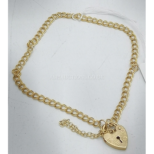 1068 - PRESENTED AS A 9ct GOLD (375) BRACELET And LOCK (Size 18cm , Weight Weight 3.2 Grams)