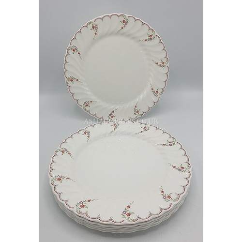 1100 - WEDGWOOD CHINA 27.5cm Dia DINNER PLATES (6) IN THE PINK GARLAND DESIGN