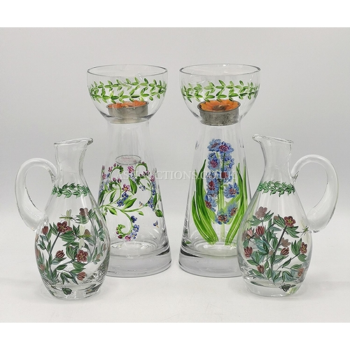 1147 - GLASS Large 20cm VASES (2) Plus GLASS 15cm JUGS (2) (Please Note This LOT IS COLLECT ONLY !!!)