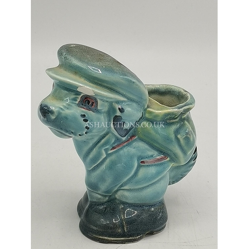 1212 - BESWICK MODEL OF A GOLFER DOG WITH CAP And BAG Model No 624 (Blue Glaze) c1930s (Rare) (Slight Chip ... 