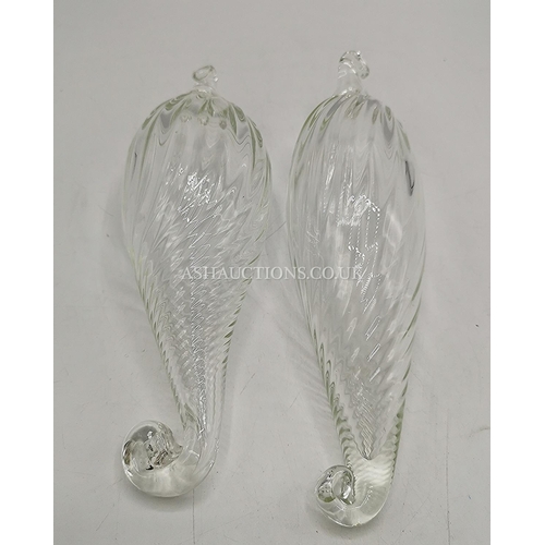 421 - CRYSTAL (Hand Blown) Large CHRISTMAS DECORATIONS (2)