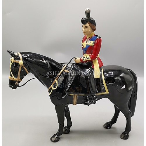 490 - PEGGY DAVIES STUDIO'S 25cm MODEL OF HRM QUEEN ELIZABETH II ON HORSEBACK 