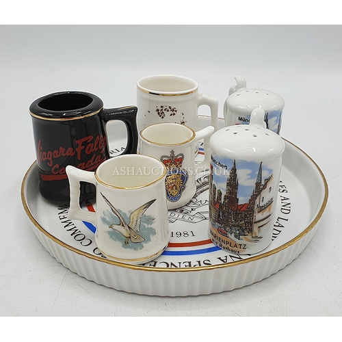 516 - QTY Of ADVERTISING ITEMS Including ROYAL WORCESTER PLATE, SALT & PEPPER, TANKARDS Etc