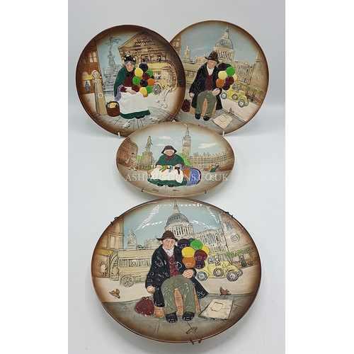 519 - ROYAL DOULTON CHINA CHARACTER PLATES (4) 