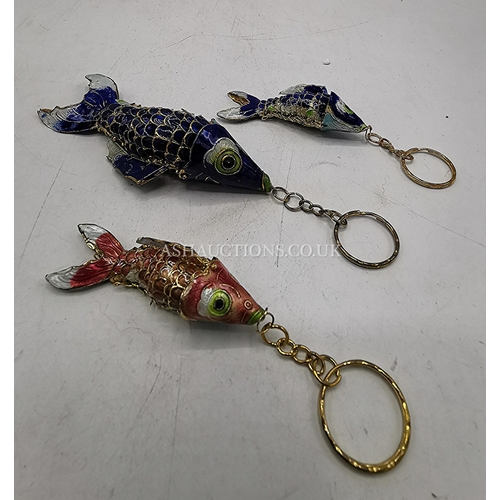 567 - ARTICULATED KOI CARP FISH KEYRINGS (3)