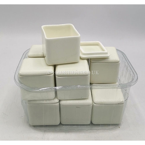 597 - WHITE CHINA RINGS BOXES (12)