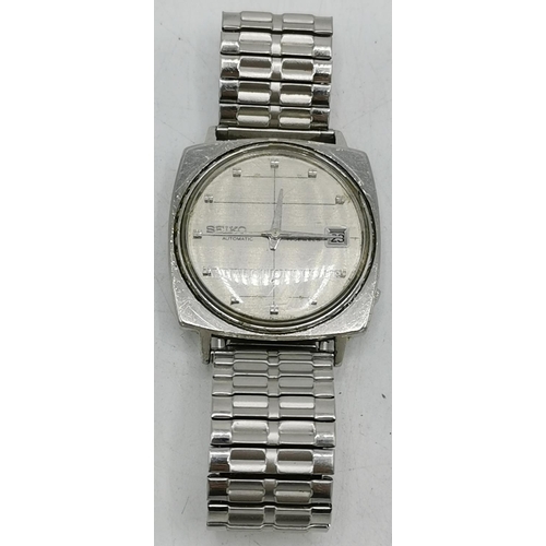 77 - SEIKO STAINLESS STEEL GENTS AUTOMATIC WRISTWATCH