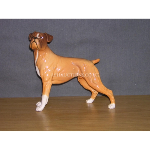 791 - BESWICK 14cm MODEL OF A BOXER DOG (Standing) Model No 3081 (Golden Brown/White Gloss Colourway) 1988... 