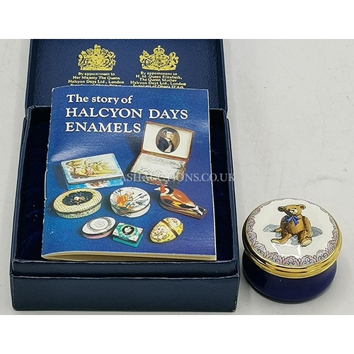 841 - HALCYON DAYS 3cm Dia ENAMEL BOX 