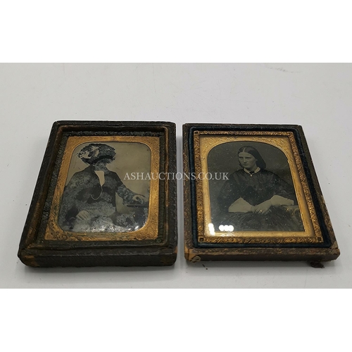 847 - FRAMED PAIR OF VICTORIAN DAGUERROTYPES  (7.5cm x 6cm)