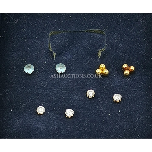 868 - PRESENTED AS FOUR PAIRS OF 9ct GOLD EARRINGS  (All Stems And Butterflies Stamped 9k Or 375)  (Weight... 