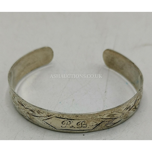 917 - PRESENTED AS A STERLING SILVER (Stamped Sterling) BABIES BANGLE (Initialed R.B.) (Total Weight 7.46 ... 