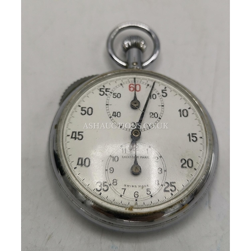 929 - WHITE METAL STOP WATCH (Found To Be Working At Time OF Photograph)