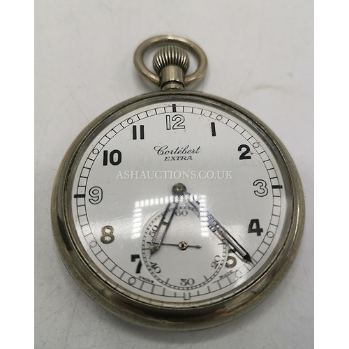 930 - WHITE METAL MILITARY POCKET WATCH (Found To Be Ticking At Time Of Photograph)