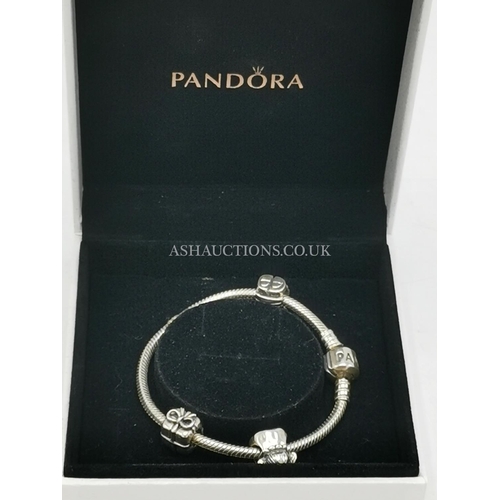 957 - PRESENTED BY THE VENDOR AS A GENUINE PANDORA SOLID SILVER BRACELET With CHARMS (Original Box) (Total... 