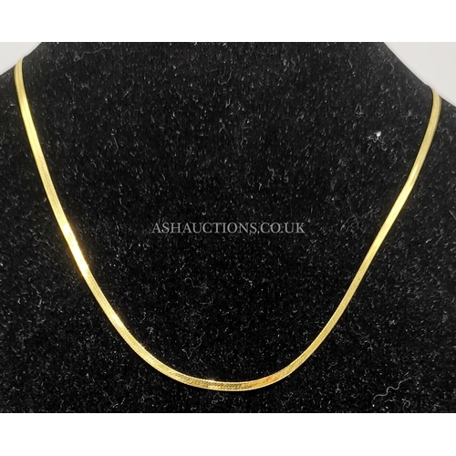 962 - PRESENTED AS A 9ct GOLD (Fully Hallmarked) SERPENTINE 41cm NECKLACE (Total Weight 1.8 Gram)