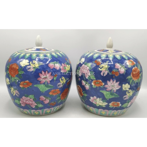 979 - ORIENTAL ENAMEL (Hand Painted) VASES (2)