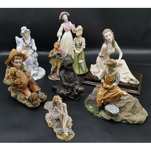 100 - POTTERY FIGURINES  (9)