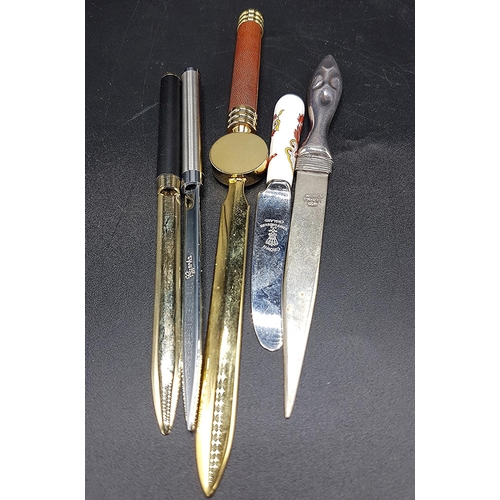 1156 - MEXICAN SILVER (925) PAPER KNIFE Plus FOUR OTHERS