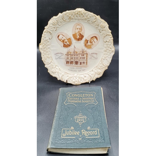 1182 - CONGLETON CO.OP PLATE (1910) TOGETHER WITH HISTORY BOOK (1910)