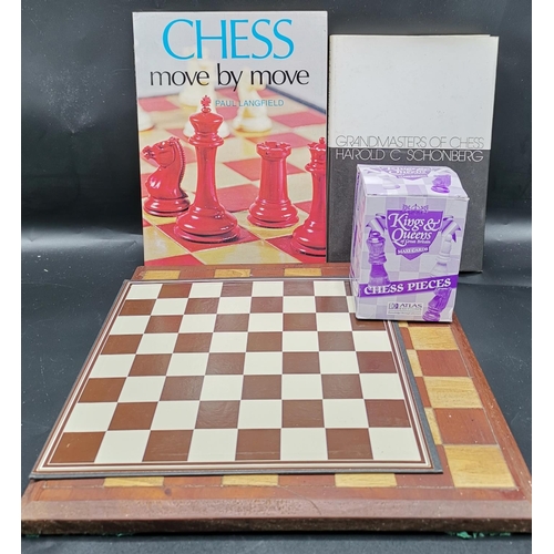 1189 - CHESS BORADS 92) BOOKS (2) Plus BOX OF CHESS PIECES (Please Note This LOT WILL NOT BE PACKED OR SHIP... 