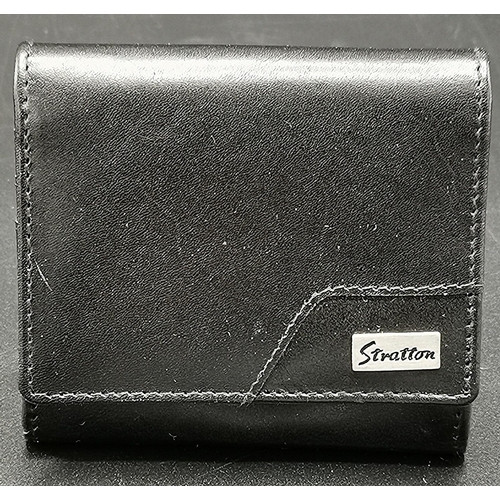 169 - STRATTON BLACK LEATHER 10cm x 9cm LADIES PURSE  (As New,)