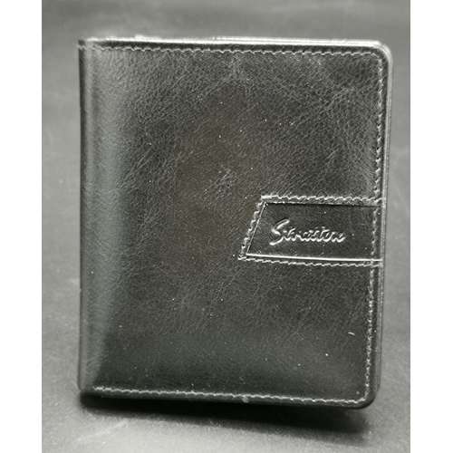 174 - STRATTON BLACK LEATHER 11cm x 9.5cm GENTS WALLET  (As New,)