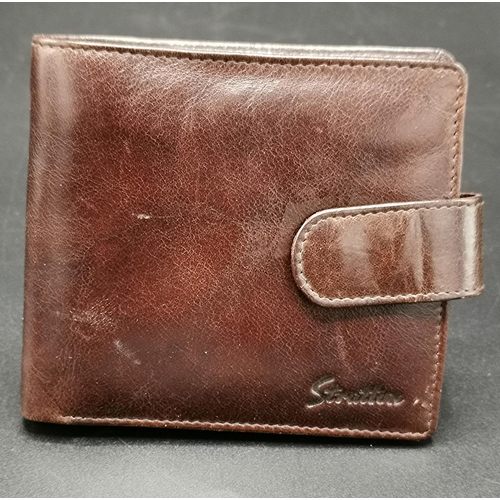 188 - STRATTON BROWN SMOOTH LEATHER 11.5cm x 10cm GENTS WALLET  (As New)