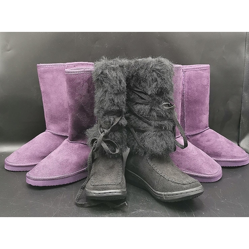 228 - ELLA CHILDRENS BOOTS (Lilac) (Size 1 And Size 13)  TOGETHER WITH LACE UP CHIDRENS BOOTS (Black)(Size... 