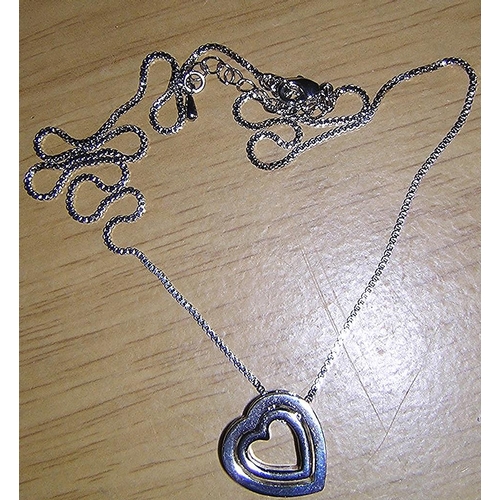 445 - DOUBLE HEART NECKLACE  (Boxed)