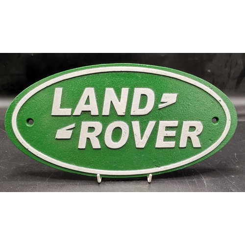 471 - CAST IRON  35.5cm LAND ROVER SIGN