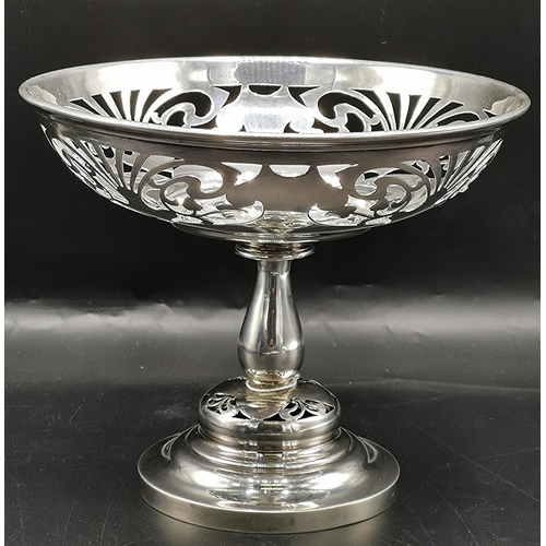 490 - PRESENTED AS A VICTORIAN SILVER PLATED (Hallmarked) STEMMED BOB BON SERVING DISH