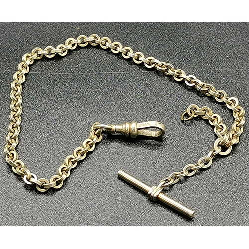 495 - WHITE METAL WATCH CHAIN Stamped O.M.D. Pat Feb 20 1892 (Size 27cm Total Weight 15.1 Grams)