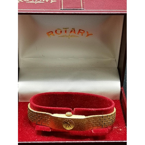 502 - PRESENTED AS A ROTARY GOLD PLATED LADIES MECHANICAL WRIST WATCH (Boxed)