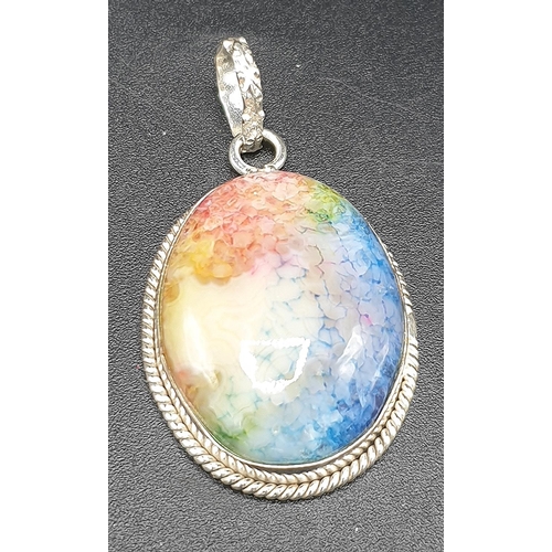 546 - PRESENTED AS A PAIR OF SILVER (925) / SOLAR QUARTZ PENDANT