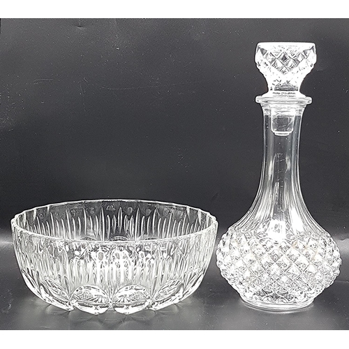 584 - CUT GLASS DECANTER Plus FRUIT BOWL (Please Note This LOT WILL NOT BE PACKED OR SHIPPED...PICK UP ONL... 