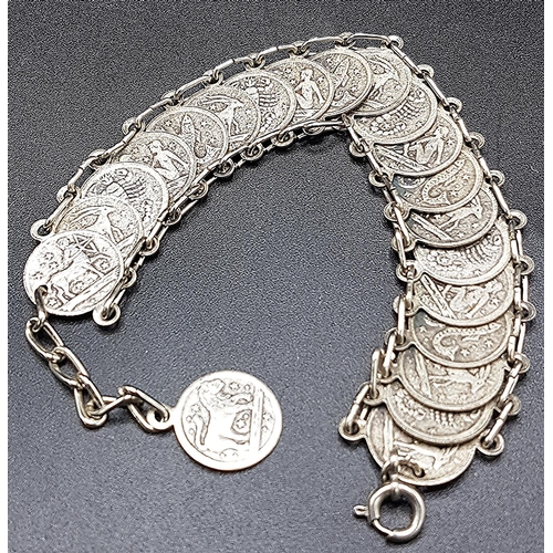 607 - ZODIAC STAR SIGNS COIN BRACELET (Old)