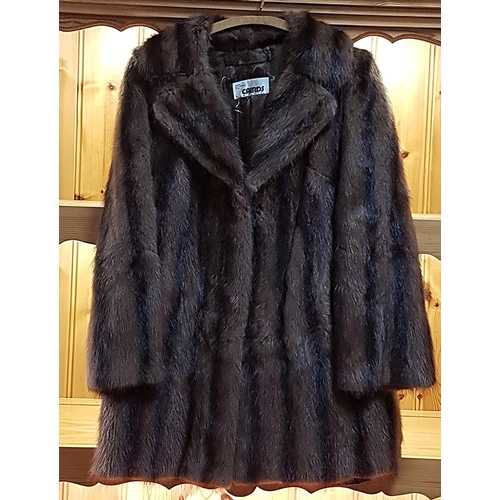 67 - MUSQUASH LADIES 3/4 LENGTH FULLY LINED FUR COAT (Made For Cardis)