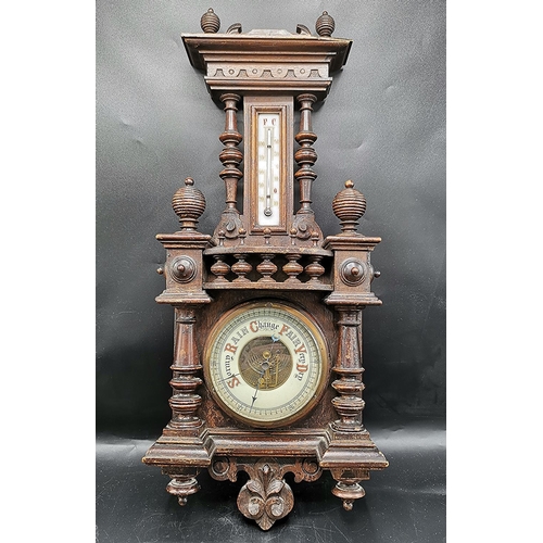 689 - BLACK FOREST BAROMETER/WEATHER STATION c1890s (Please Note This LOT WILL NOT BE PACKED OR SHIPPED...... 