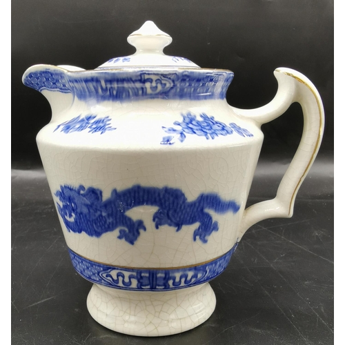 696 - ROYAL CAULDON FLO BLUE TEAPOT