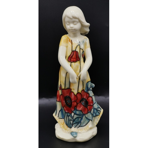 74 - OLD TUPTON WARE 21cm TUBELINED FIGURINE OF A YOUNG LADY 