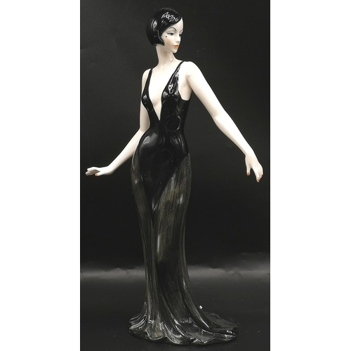 81 - RODIN CHINA (Part Of The Old Tupton Ware Group) Large 30cm ART DECO LADY FIGURINE 