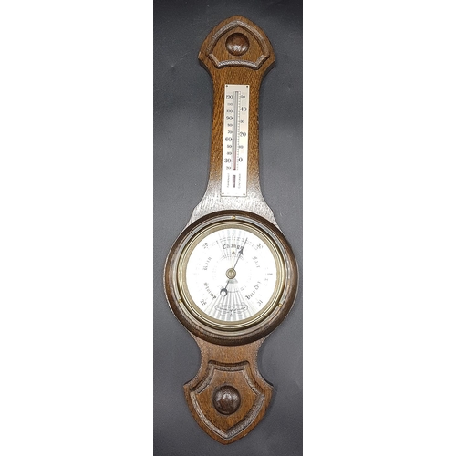 1185A - OAK WALL MOUNTED BAROMETER