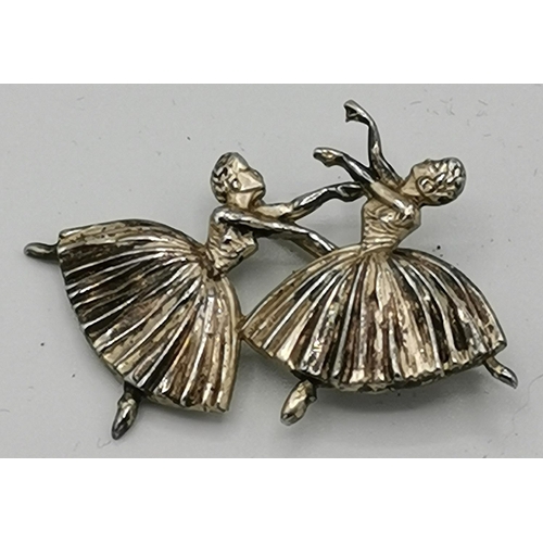 1022 - PRESENTED AS A SILVER (Hallmarked) B.H.Phillips BALLERINA BROOCH (Weight 9.5 Grams)